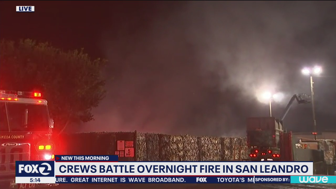 Crews battle fire in San Leandro