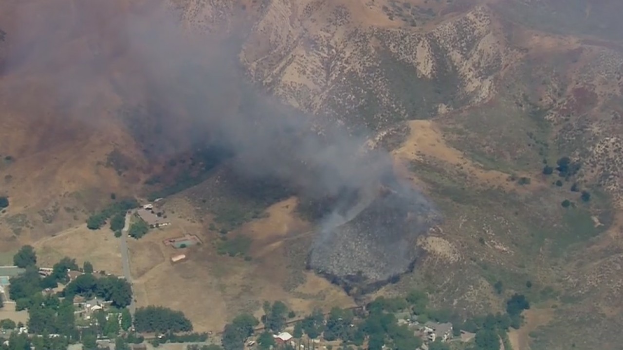 Cambria Fire ignites in Newhall