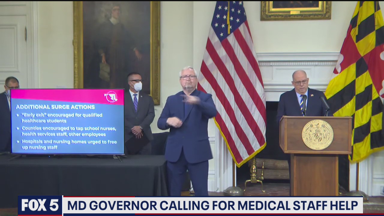 Maryland governor calling for medical staff help