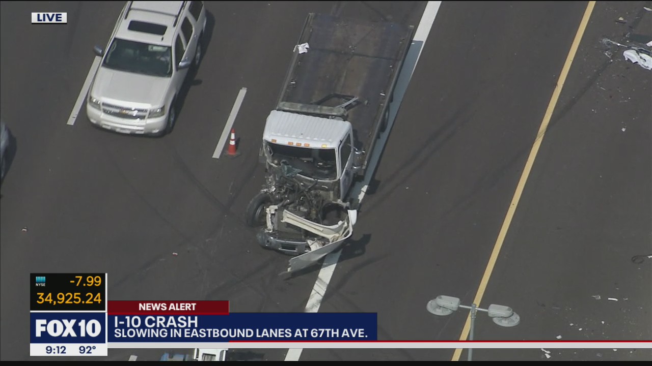 SkyFOX video: Crash causes backup on I-10 in west Phoenix