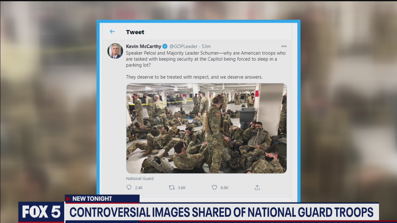 Controversial images shared of National Guard troops
