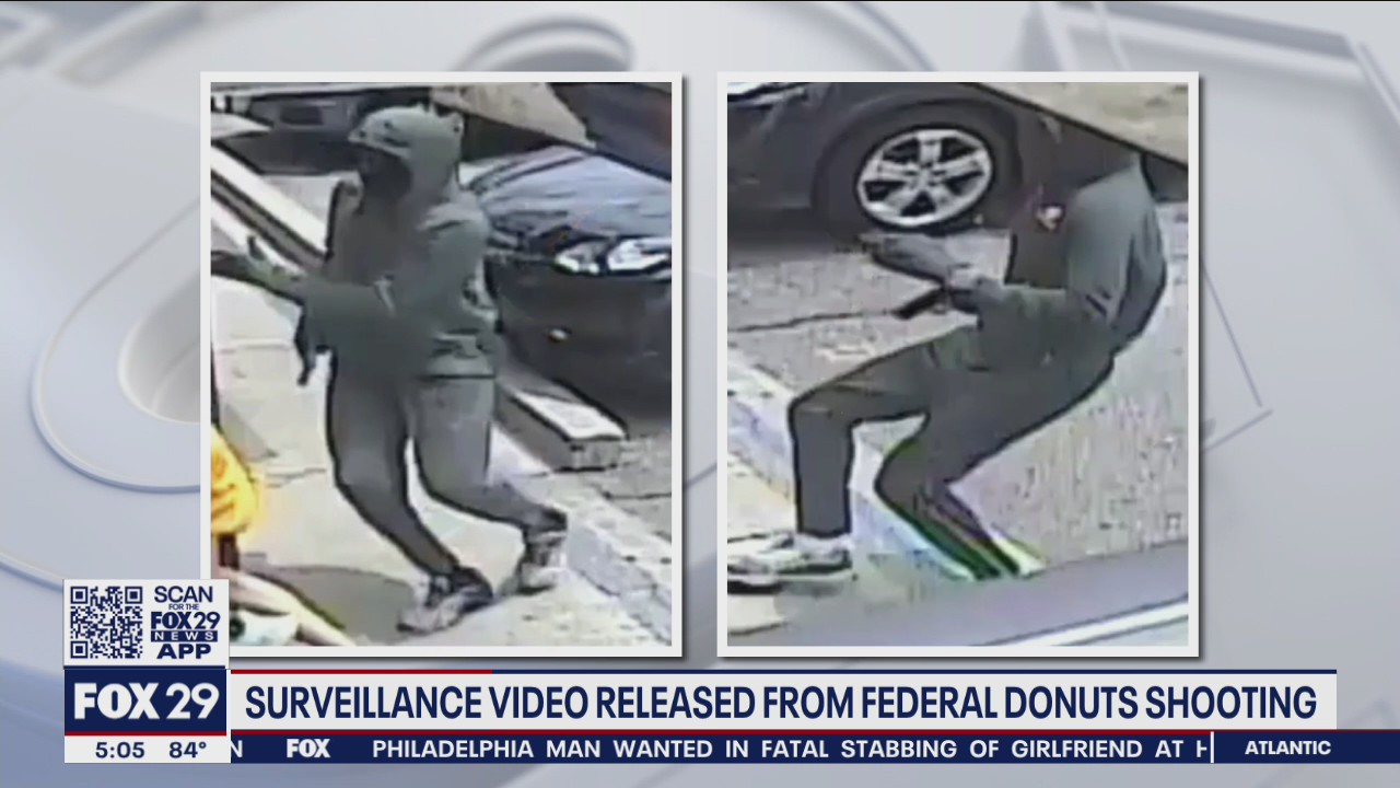 Police release surveillance images of suspects in Federal Donuts shooting that left teen, man injured