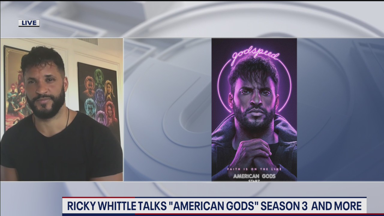 Marissa shoots her shot with Ricky Whittle from American Gods