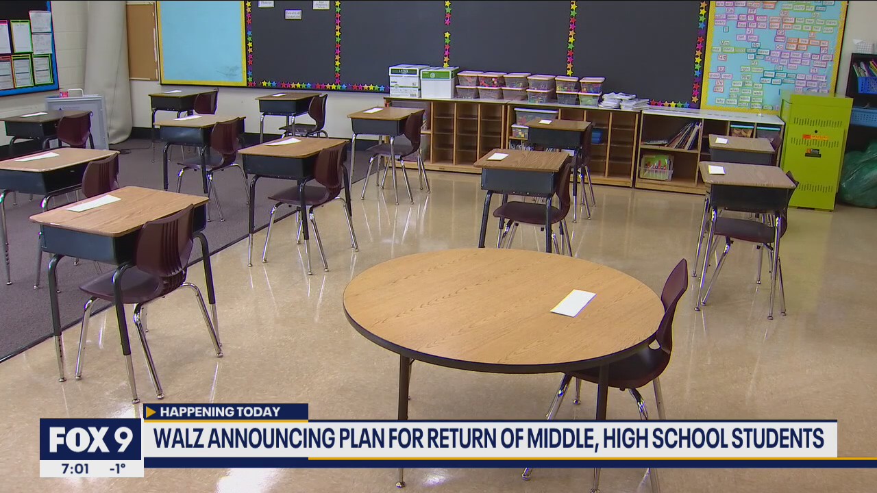 Walz announcing plan for return of middle, high school students to classroom