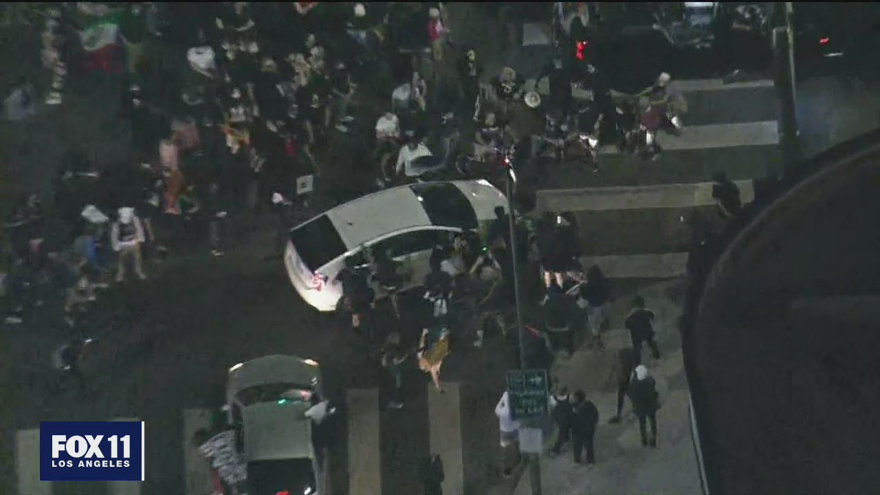 Protester struck by vehicle in Hollywood