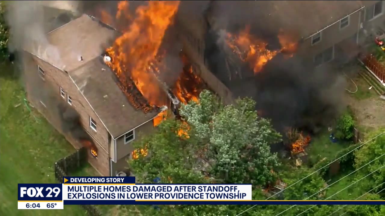 Multiple homes damaged after standoff, explosions in Lower Providence Township