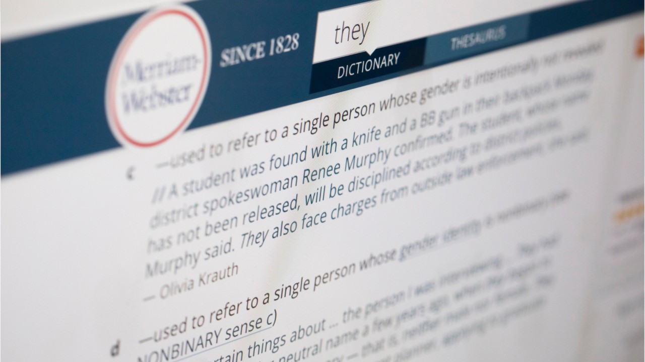 Merriam-Webster declares 'they' its 2019 word of the year