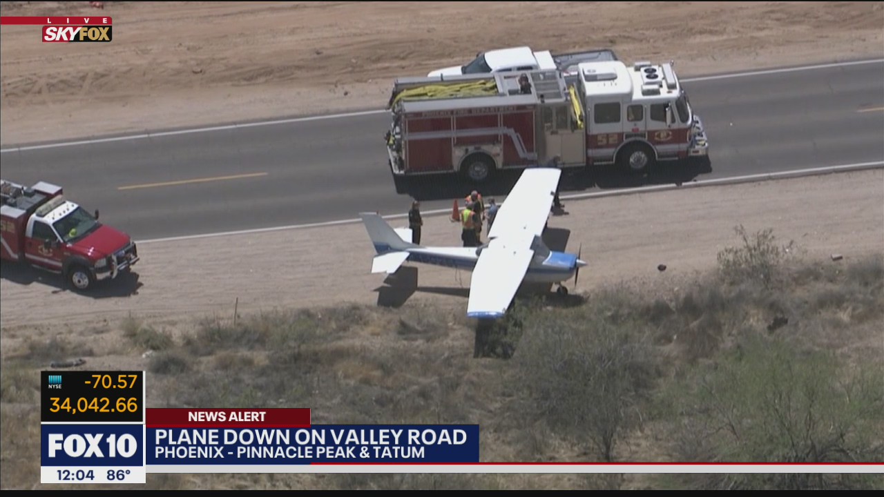 No injuries after plane lands next to road