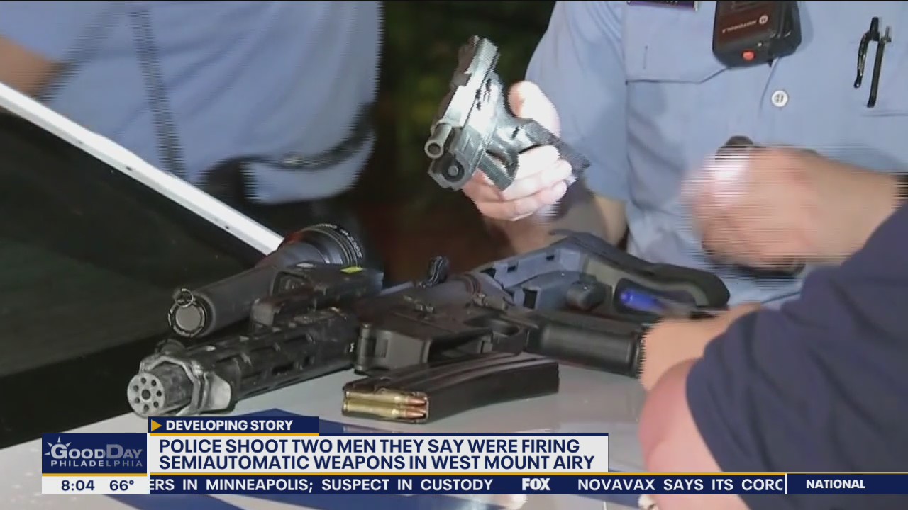 2 men shot by police after firing semiautomatic weapons in West Mount Airy, authorities say