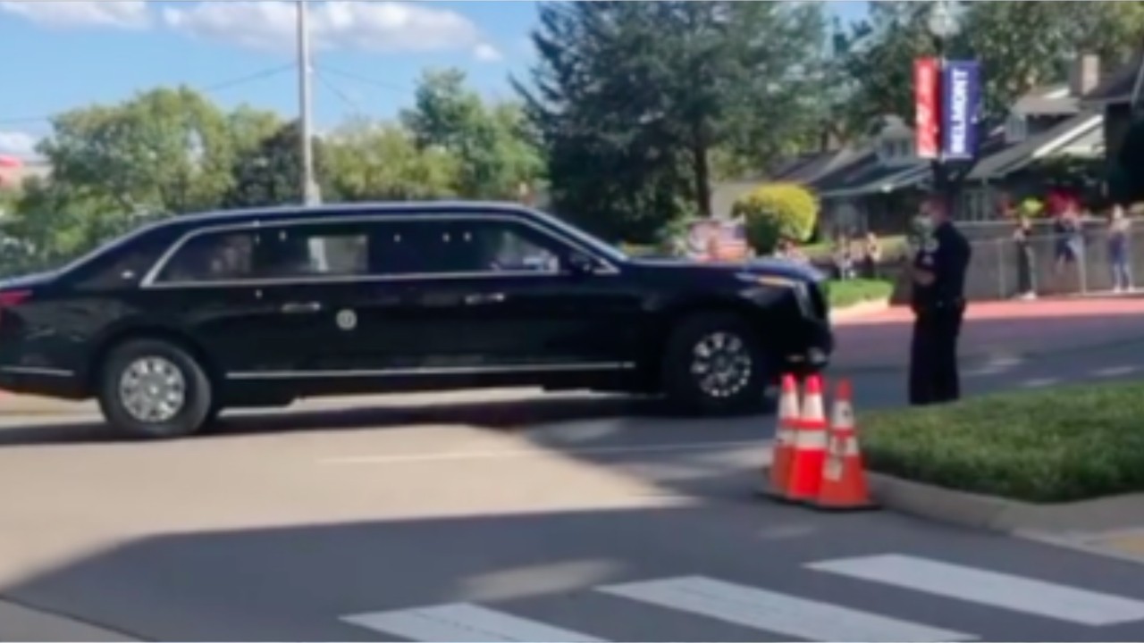 President Donald Trump arrives for final debate at Belmont University in Nashville, Tennessee