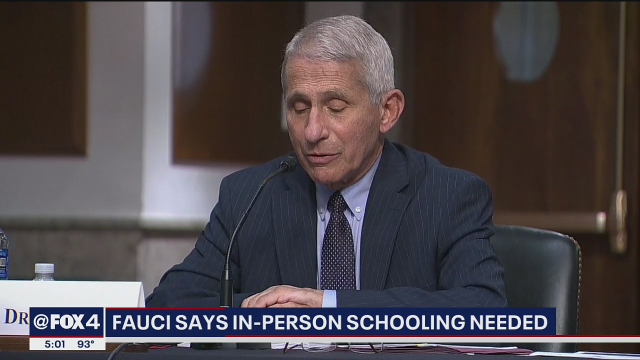 Dr. Anthony Fauci says in-person schooling is needed