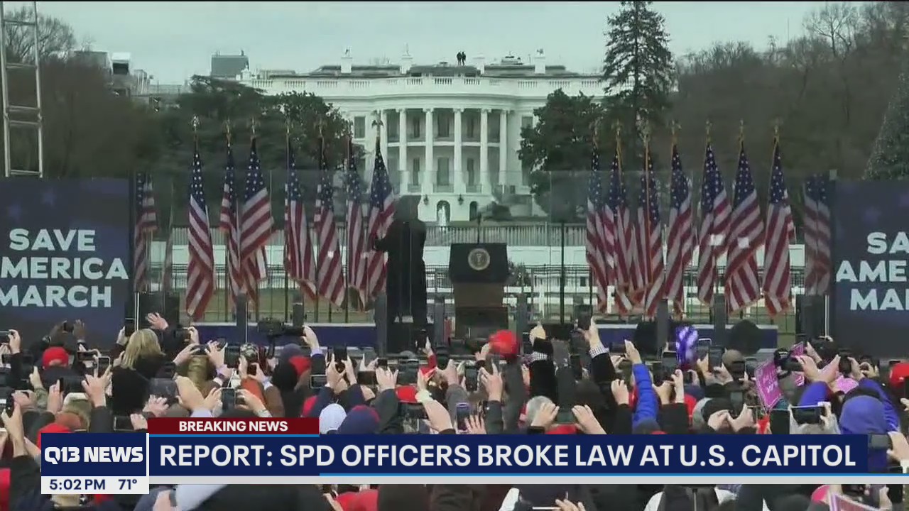An investigation found 2 off-duty Seattle police officers broke law during Capitol siege