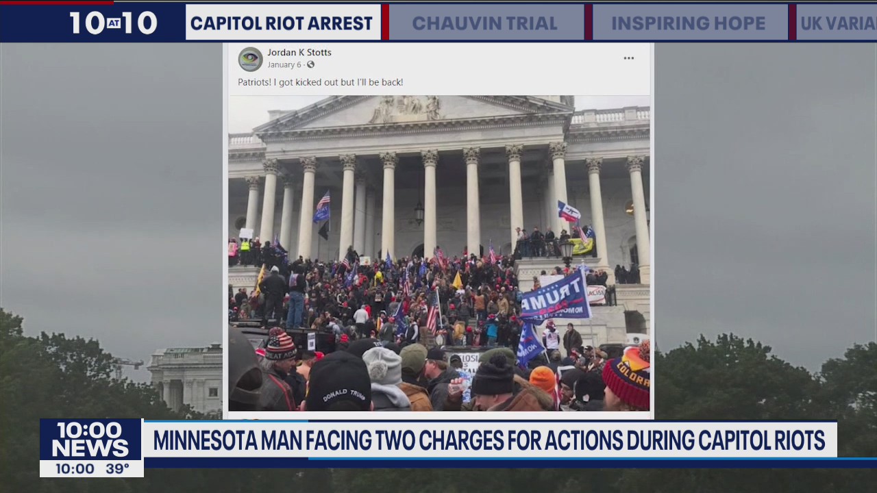 Minnesota man arrested, charged with trespassing in January 6 riot at U.S. Capitol