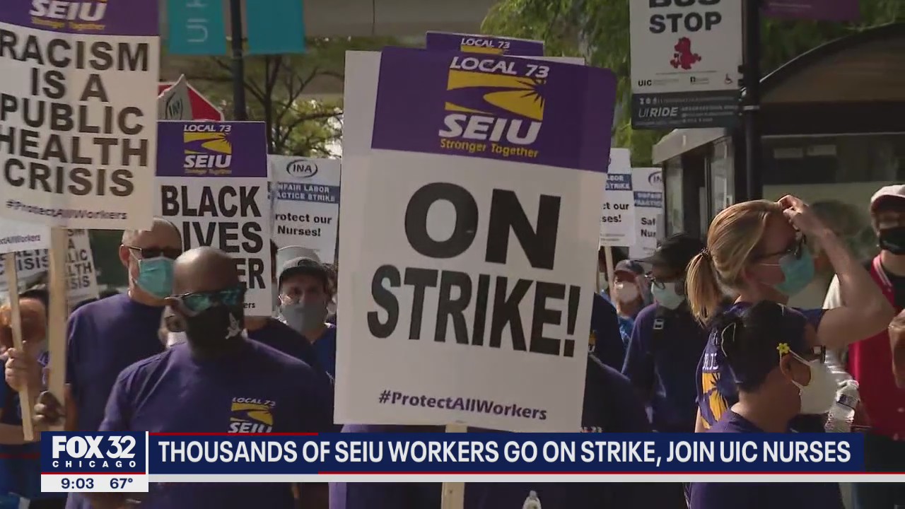 SEIU workers join UIC nurses strike