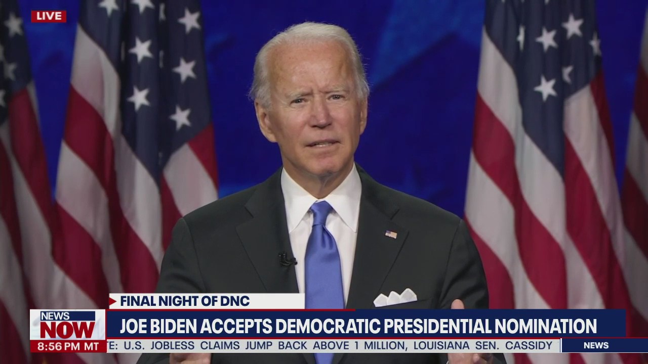 Joe Biden accepts the Democratic presidential nomination