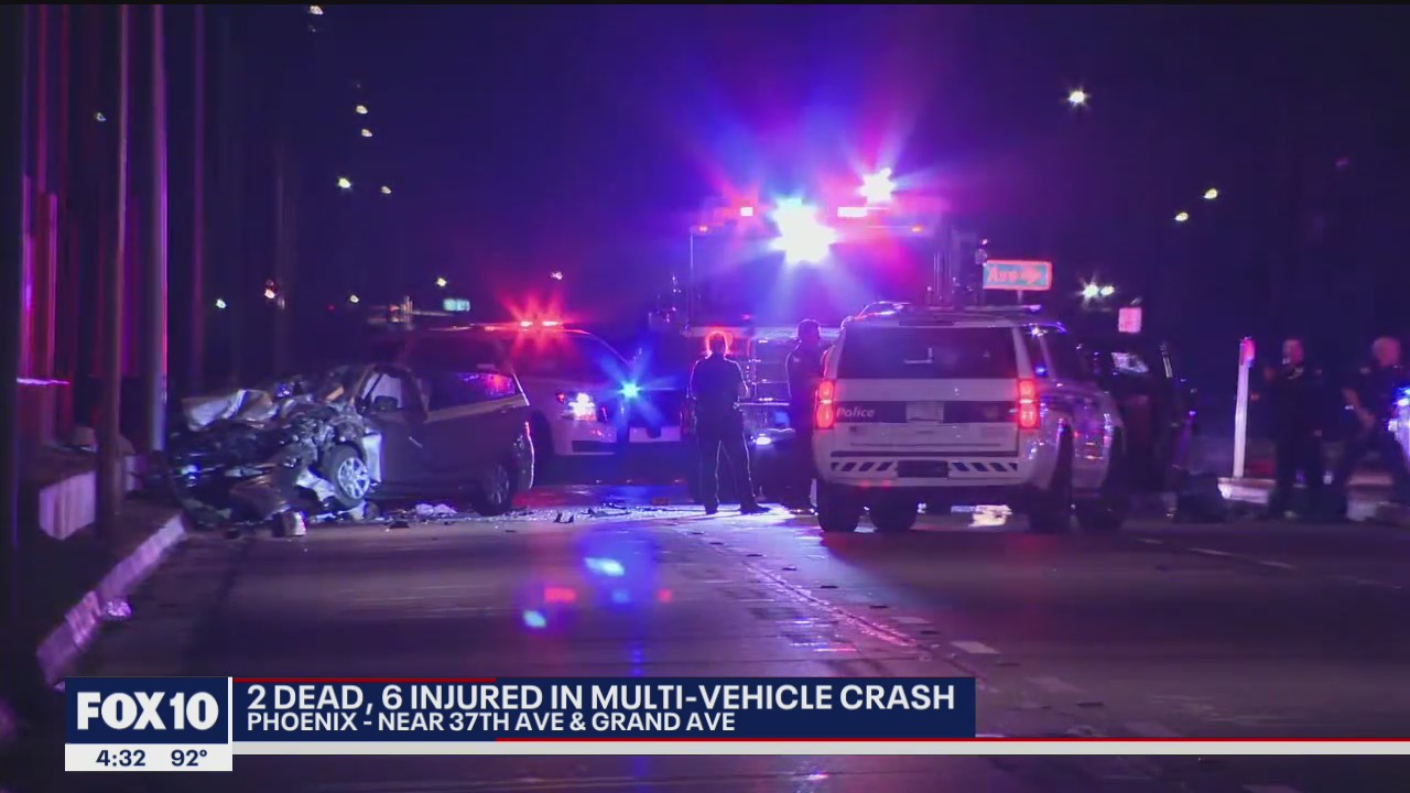 FD: 2 dead, 6 injured in multi-car crash in Phoenix