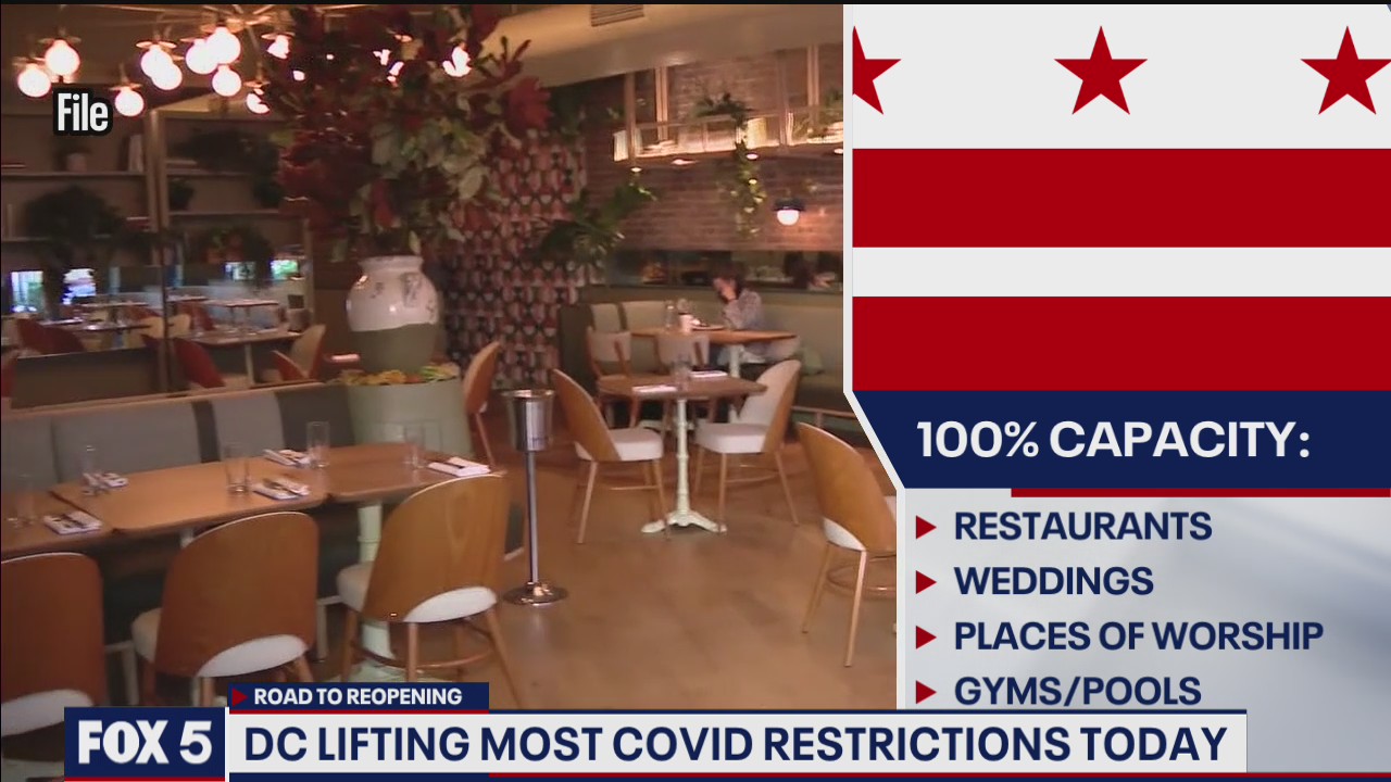 DC lifts most COVID-19 restrictions Friday morning; additional restrictions lifted on June 11
