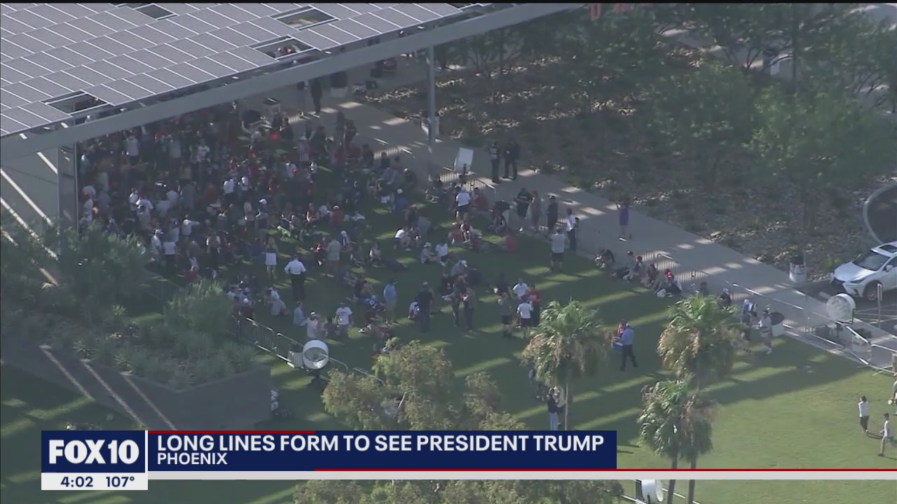 Supporters line up for hours prior to Trump event at North Phoenix church