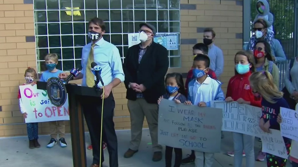 Protest outside school