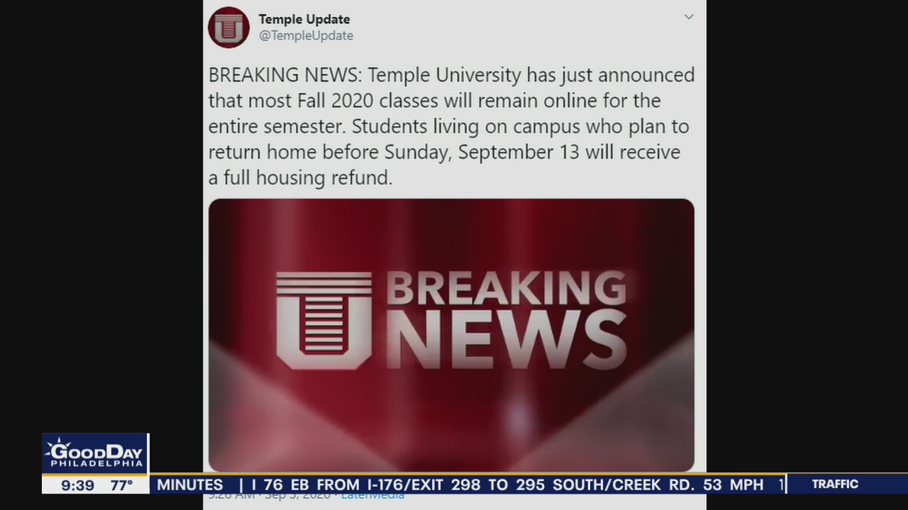Temple University going virtual for rest of fall semester after COVID-19 outbreak