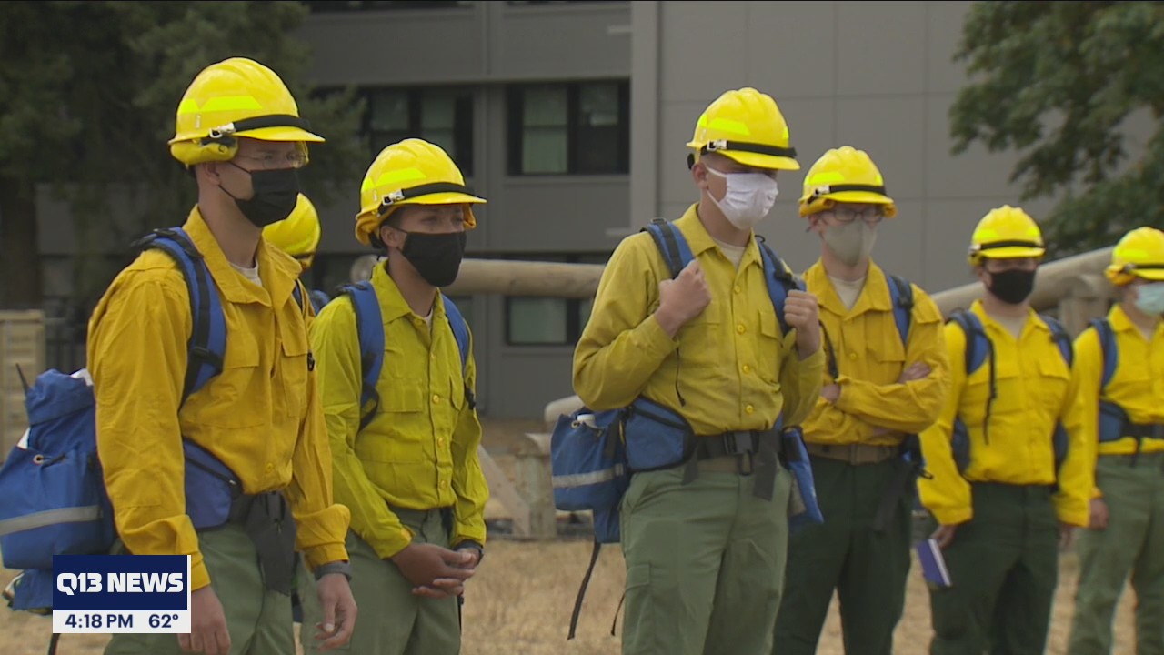 JBLM soldiers train to battle wildfires in California