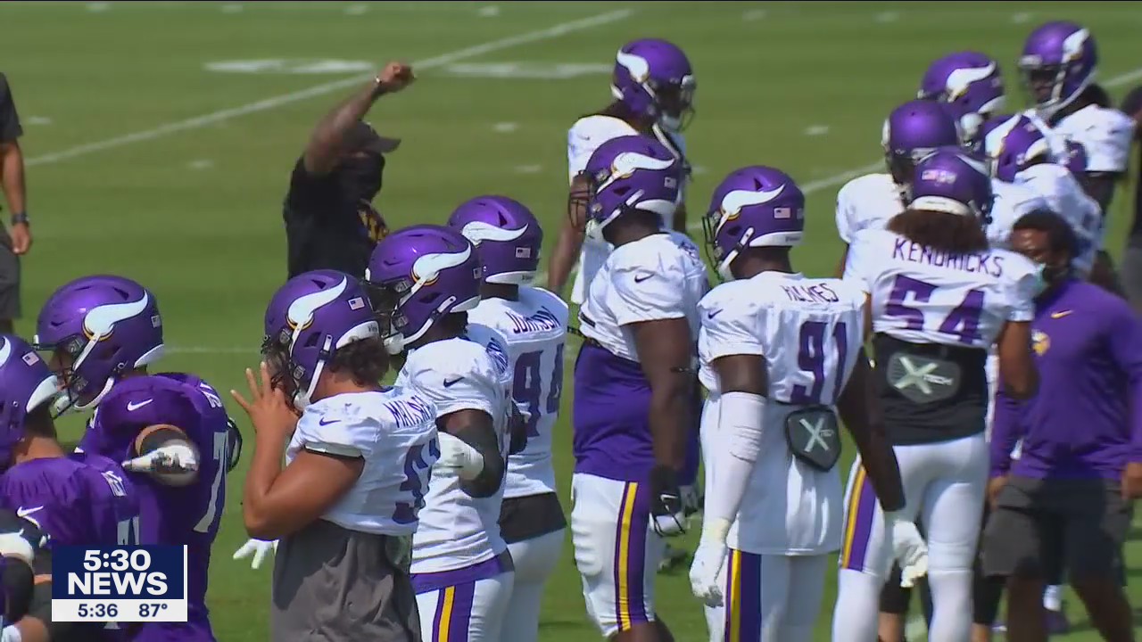Minnesota Vikings hold practice, discuss social justice issues