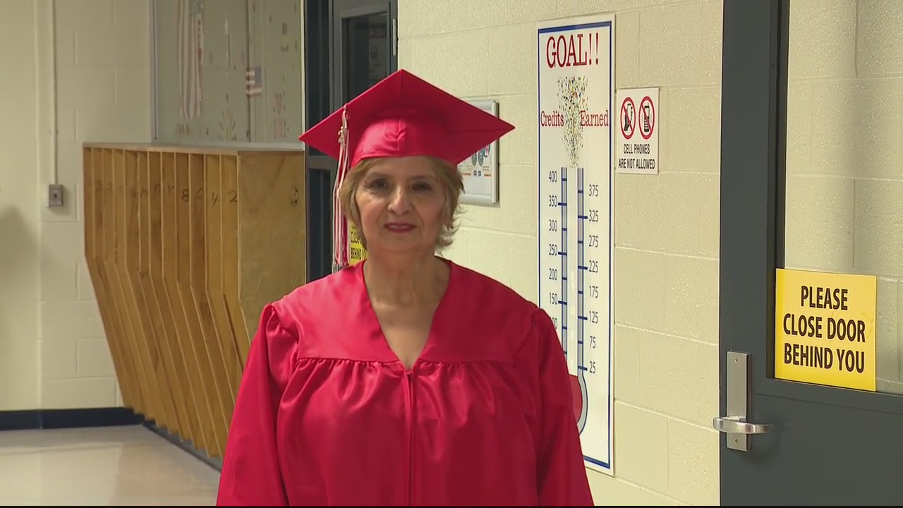 High school class of 2021 has a special 70-year-old graduate
