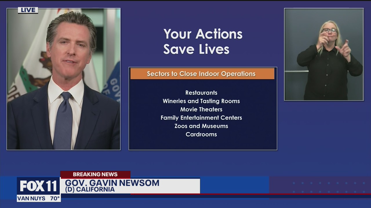 Newsom announces closure of sectors in 19 California counties