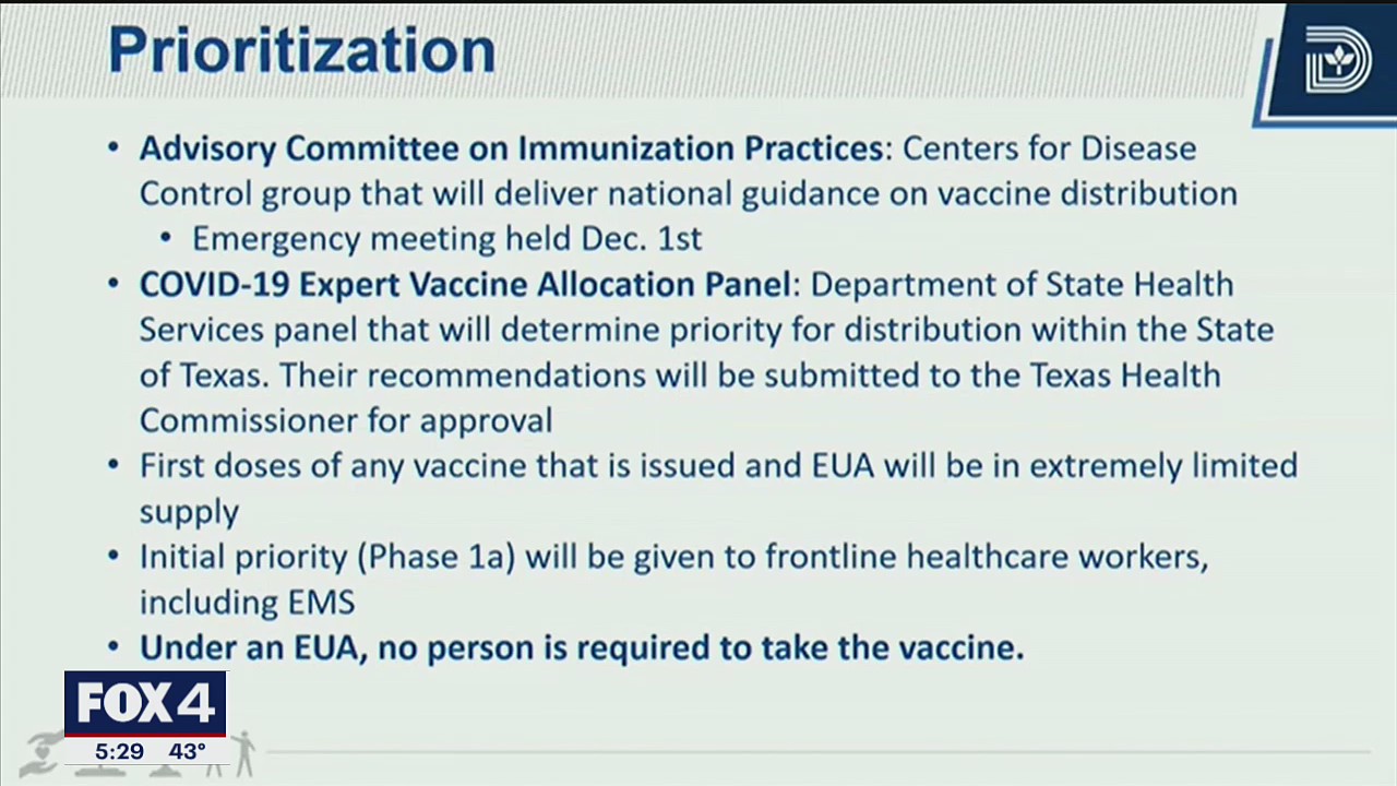 Plan outlined to get Dallas first responders vaccinated when the city receives COVID-19 vaccines
