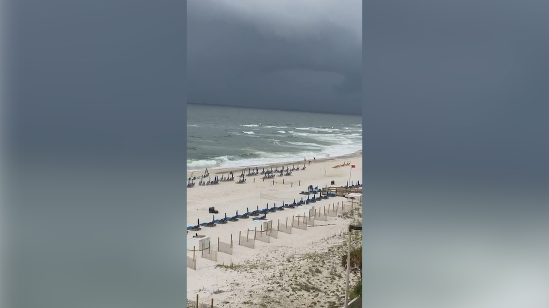Waves crash on Alabama beach as tropical storm nears