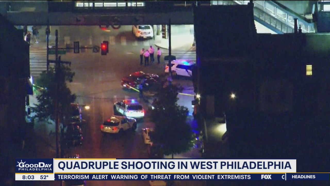 Quadruple shooting sends 4 to hospital in West Philadelphia
