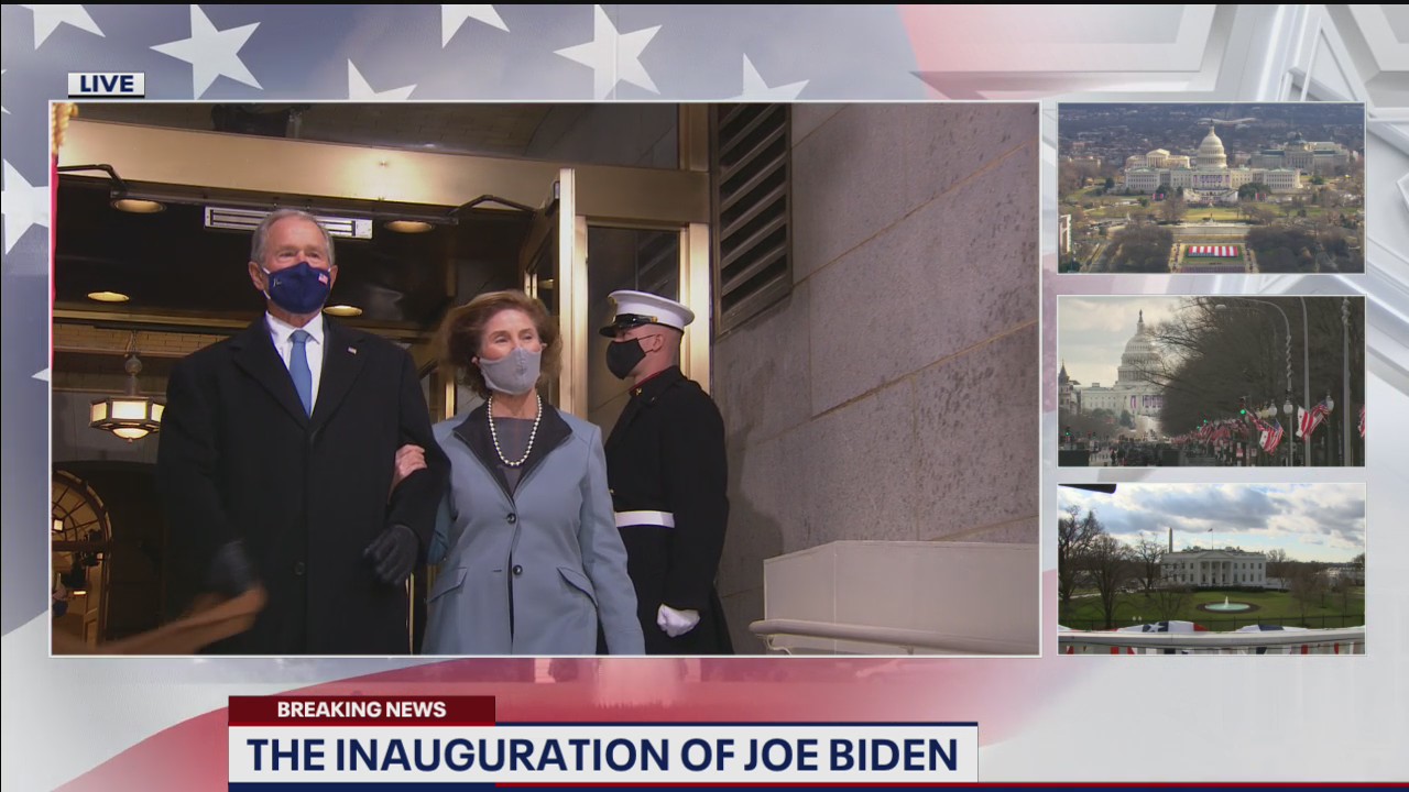 The Bushes arrive at the inauguration