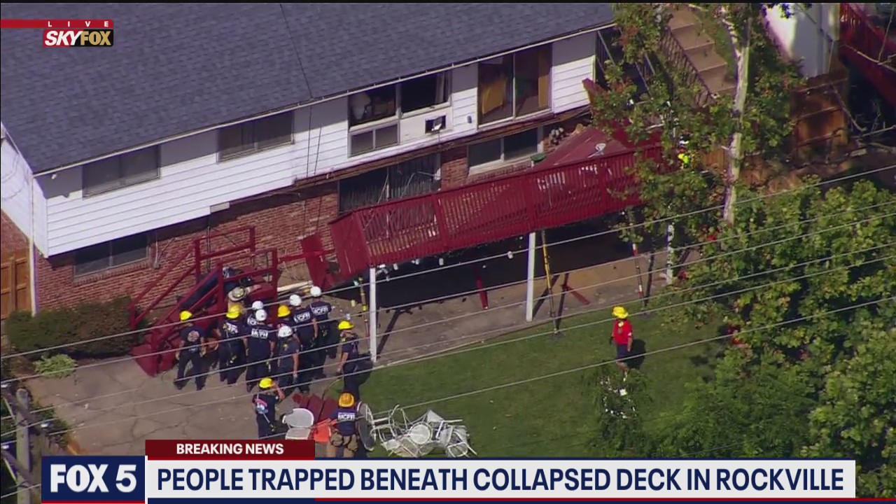 3 rescued after Rockville deck collapse