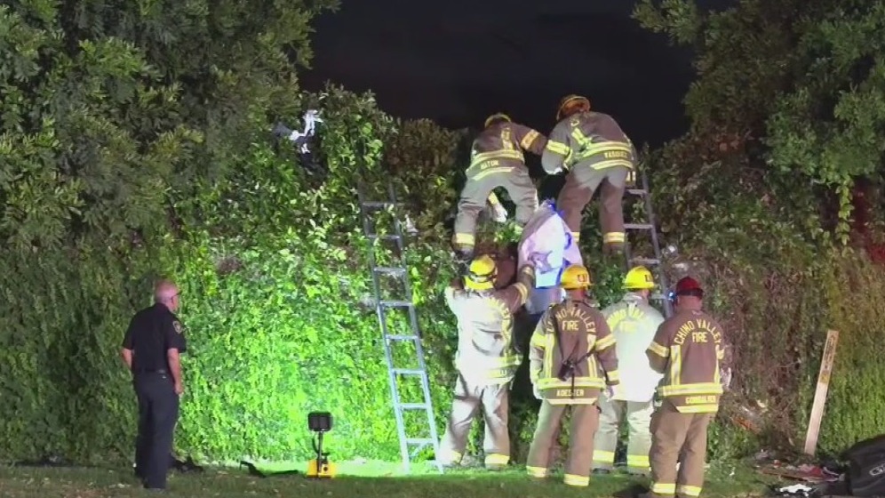 Car plunges into pool killing one in Chino