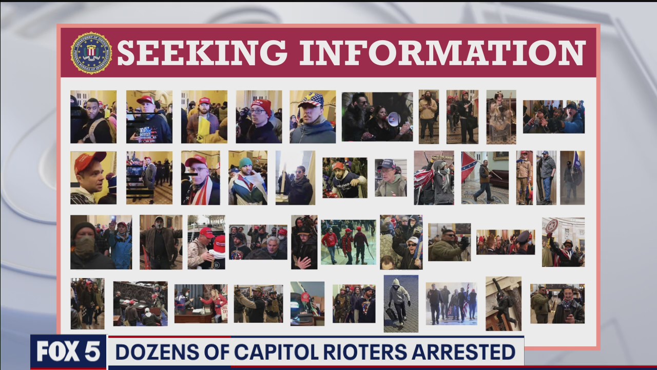 Dozens of Capitol rioters arrested