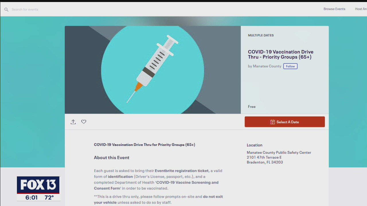 Manatee County vaccinating seniors, by appointment