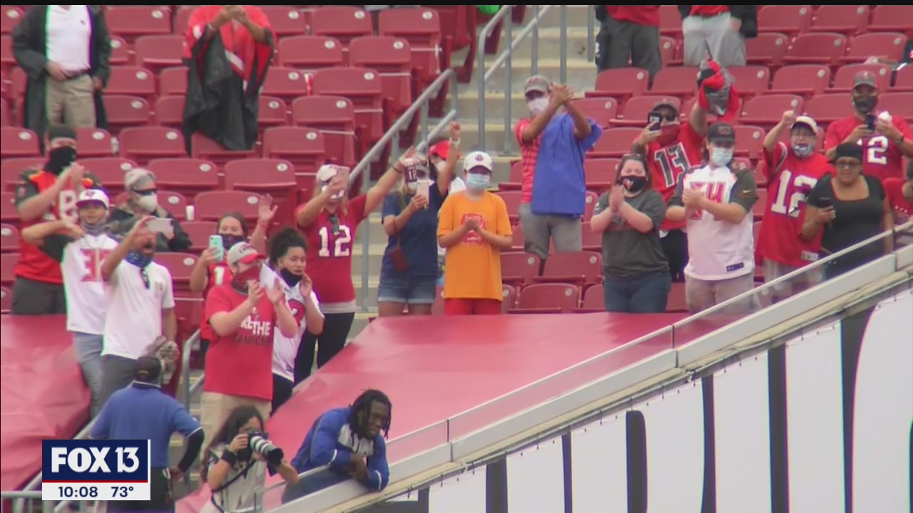 A few lucky fans got a chance to see Tom Brady in action in Raymond James