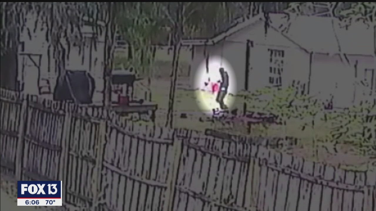 Video shows person holding gas can at arson scene