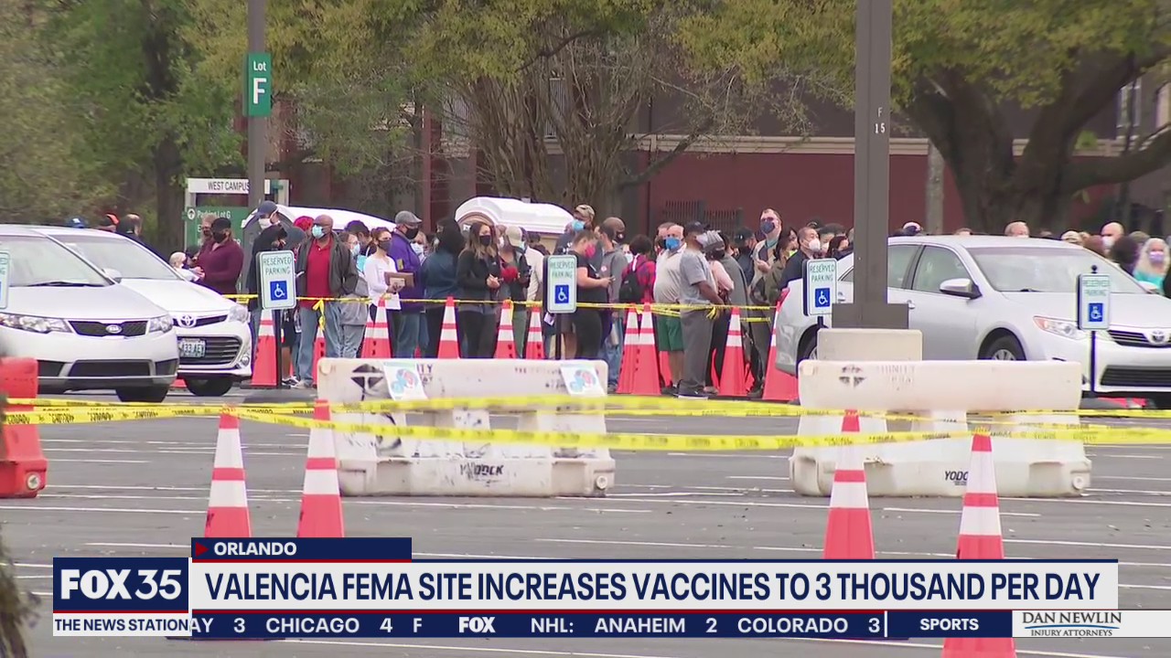 Long lines at FEMA vaccine site in Orlando