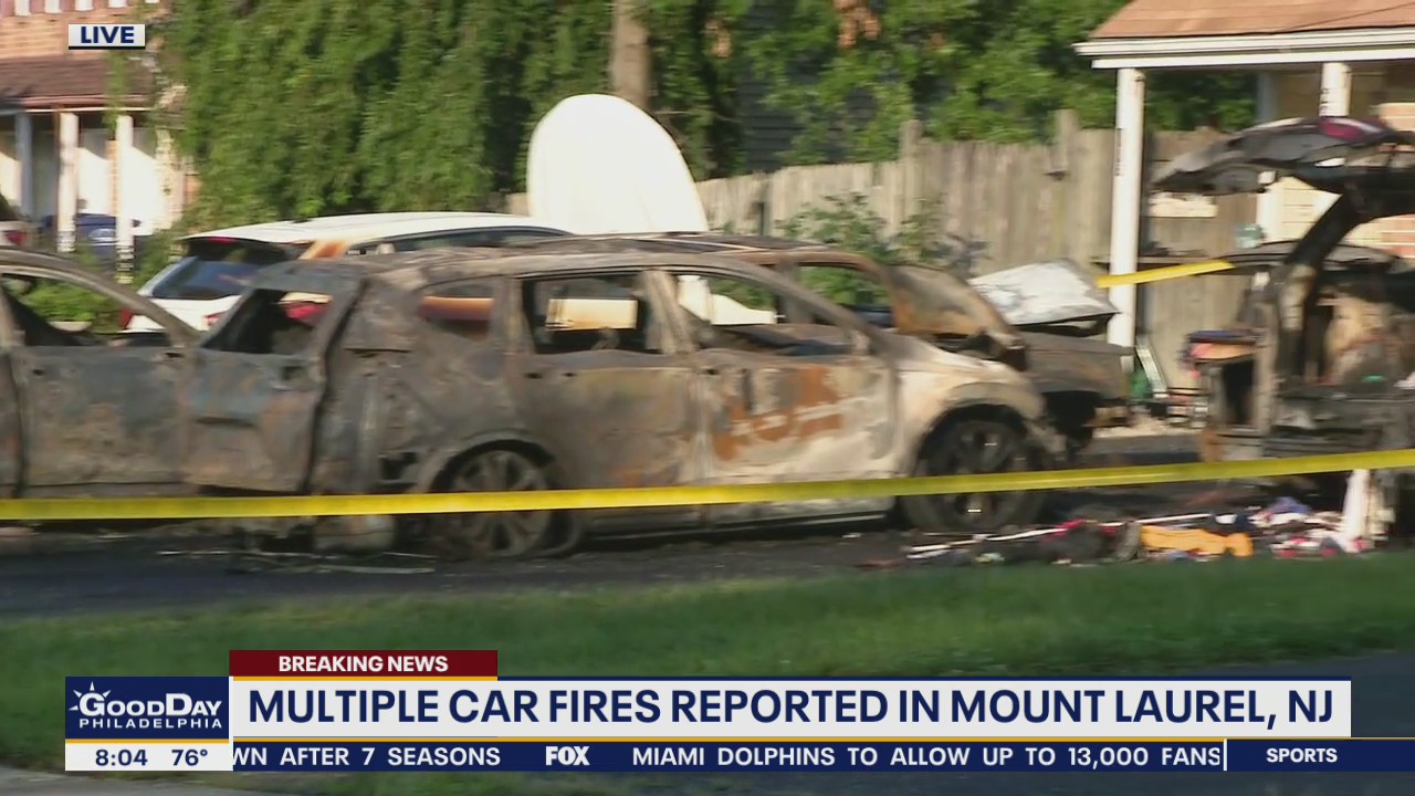 Multiple cars burned in fires in Mount Laurel driveway