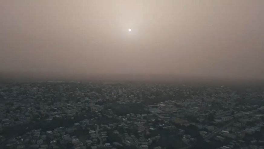 Saharan dust plume darkens sky in Barbados