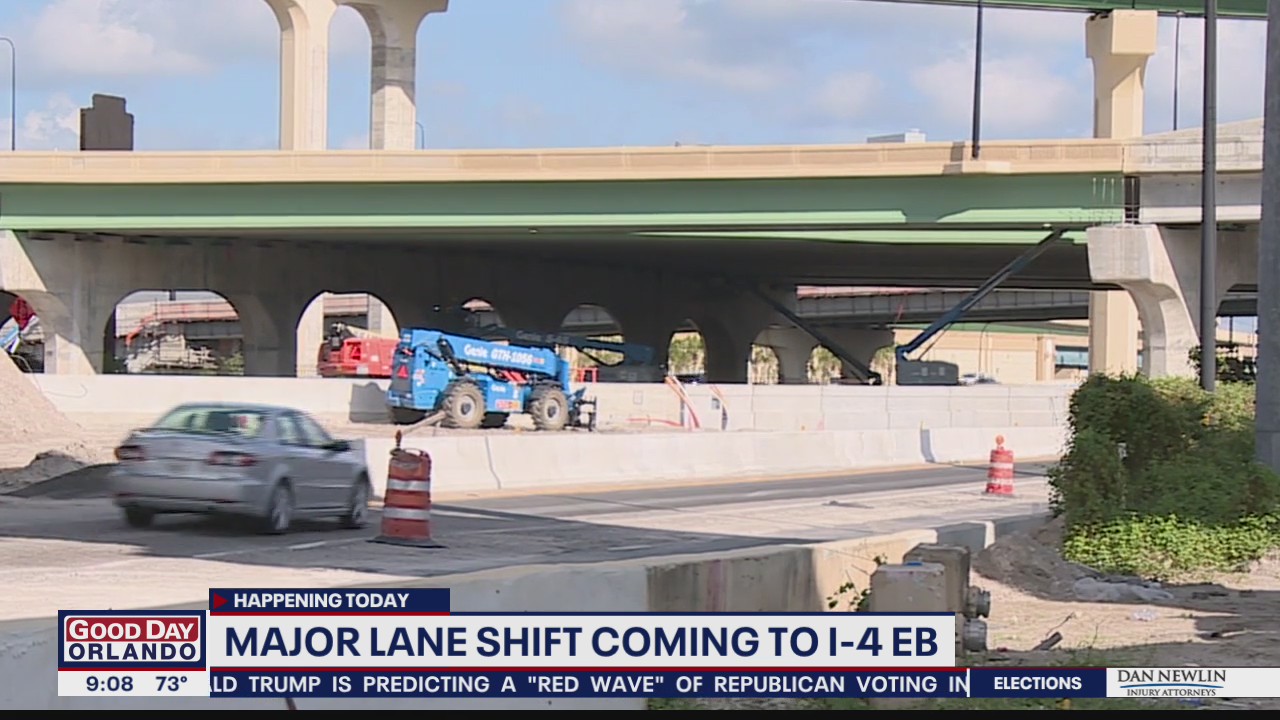 Major lane shift coming to I-4 eastbound under S.R. 408