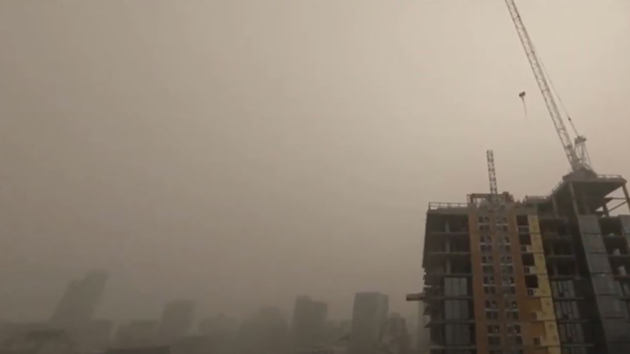Drone footage shows dense smoke from US wildfires