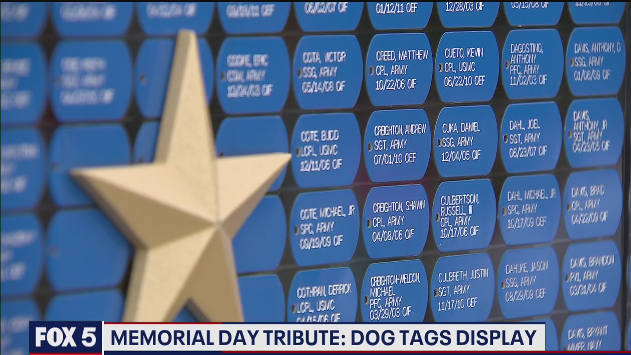Dog tags display honors those who died in the global war on terror