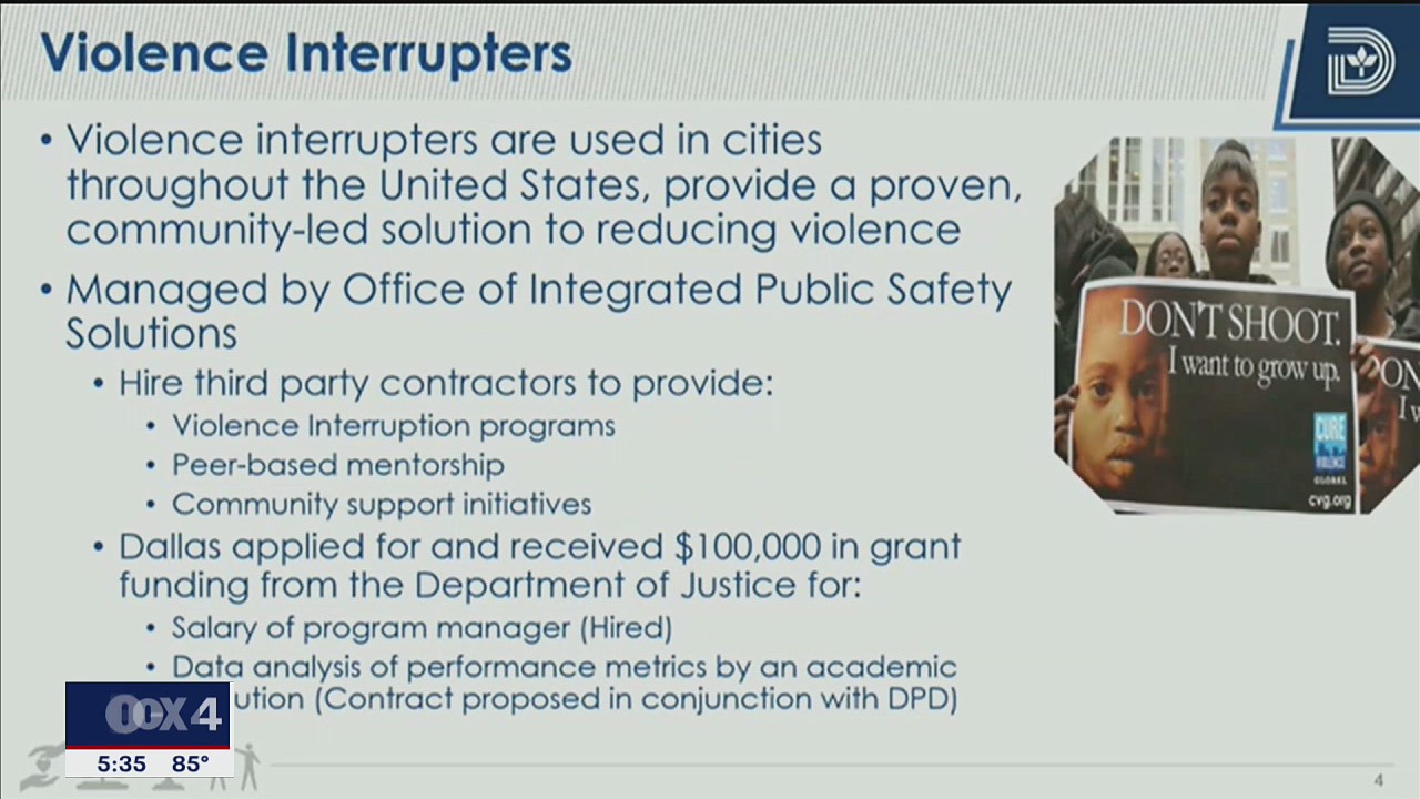 Dallas PD working on 'violence interruption program' targeting at-risk youth