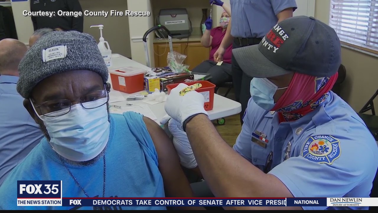 Orange County firefighters bring COVID-19 vaccine to seniors 65+