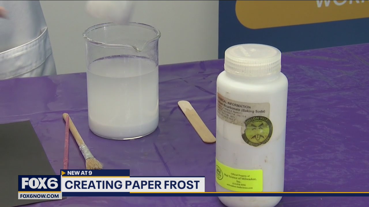 Science experiment for kids: Create paper frost using baking soda