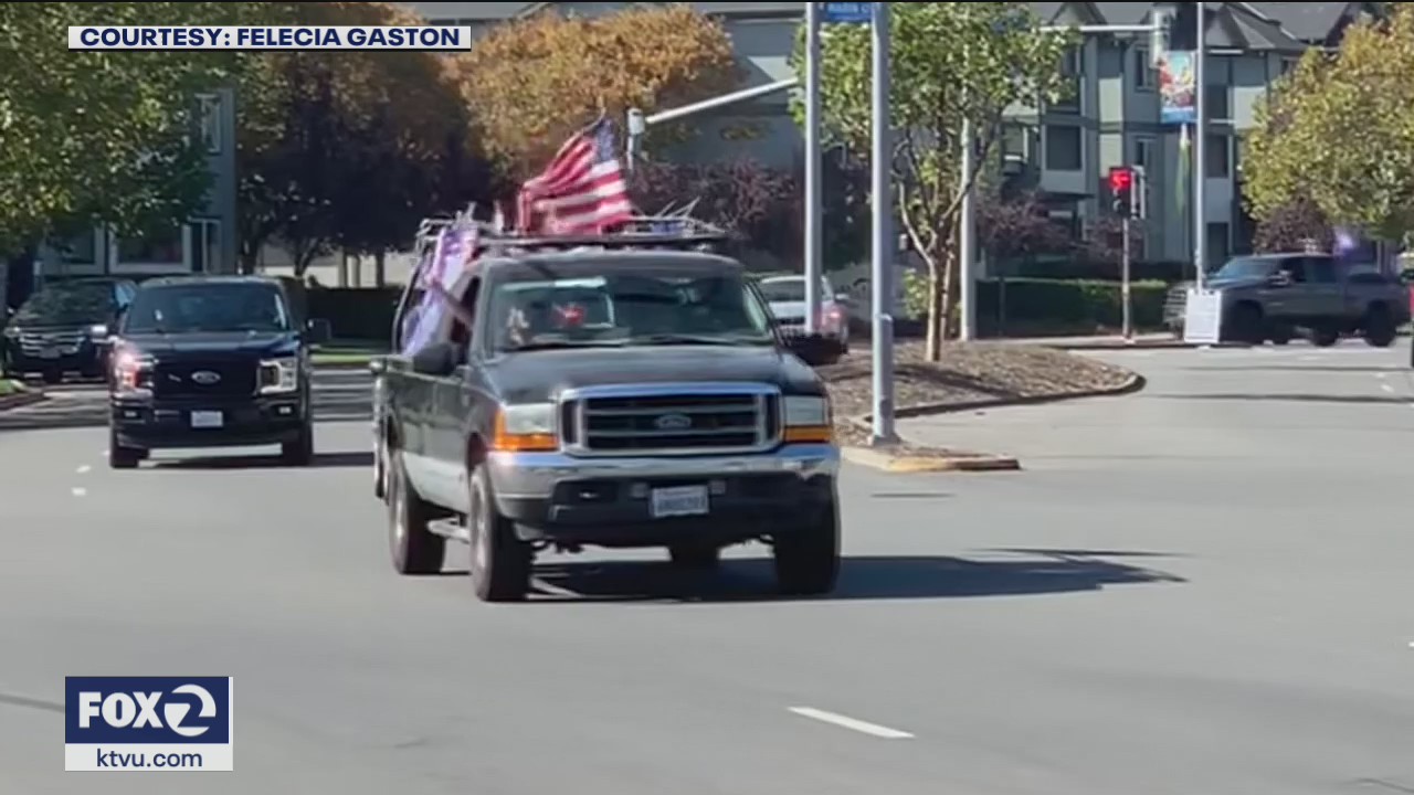 Emotions high and eggs fly after Trump caravan visits Marin City