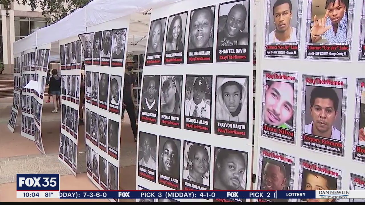 Memorial wall put up in Downtown Orlando in hopes of ending racial injustice