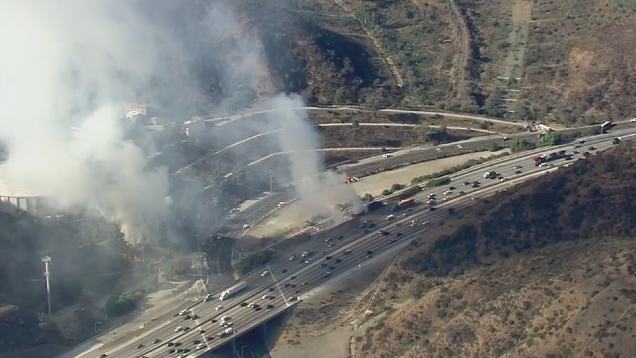 Fire breaks out at Getty Center Drive